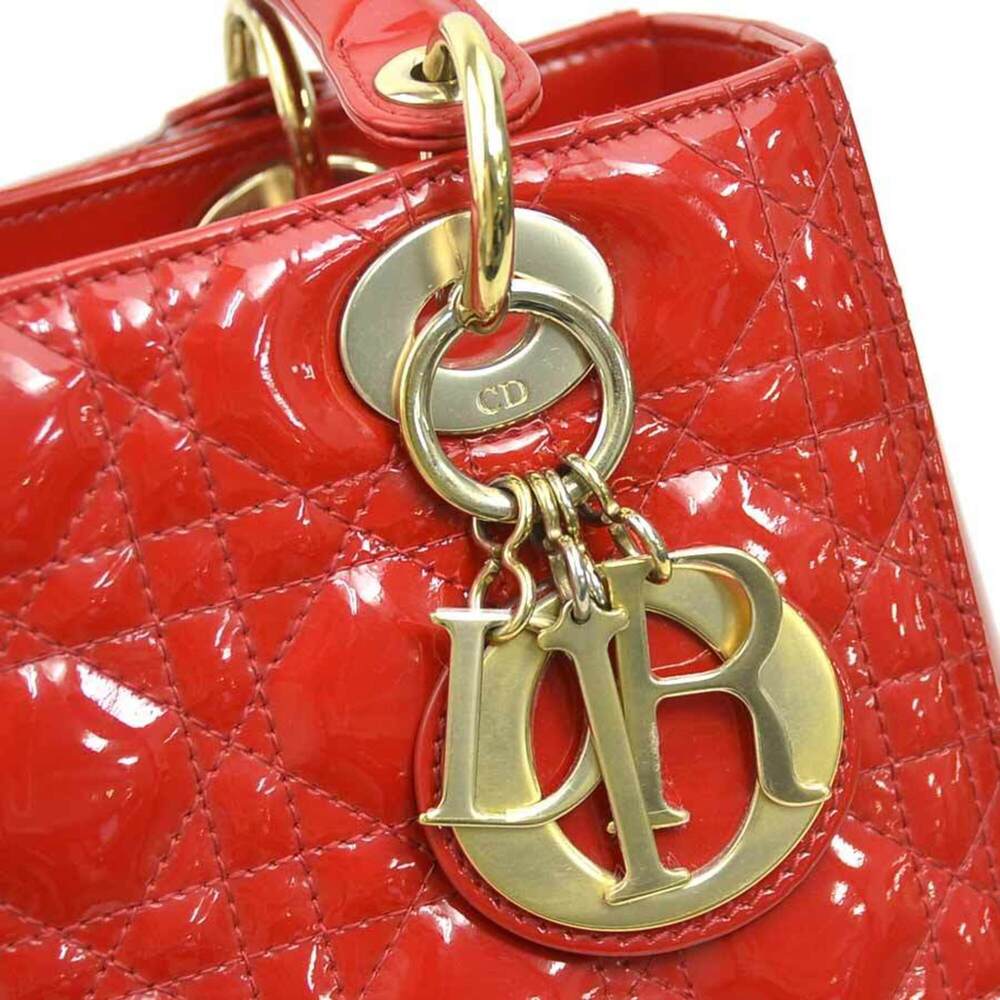 CHRISTIAN DIOR Red Leather Shoulder Bag - Picture 12 of 15